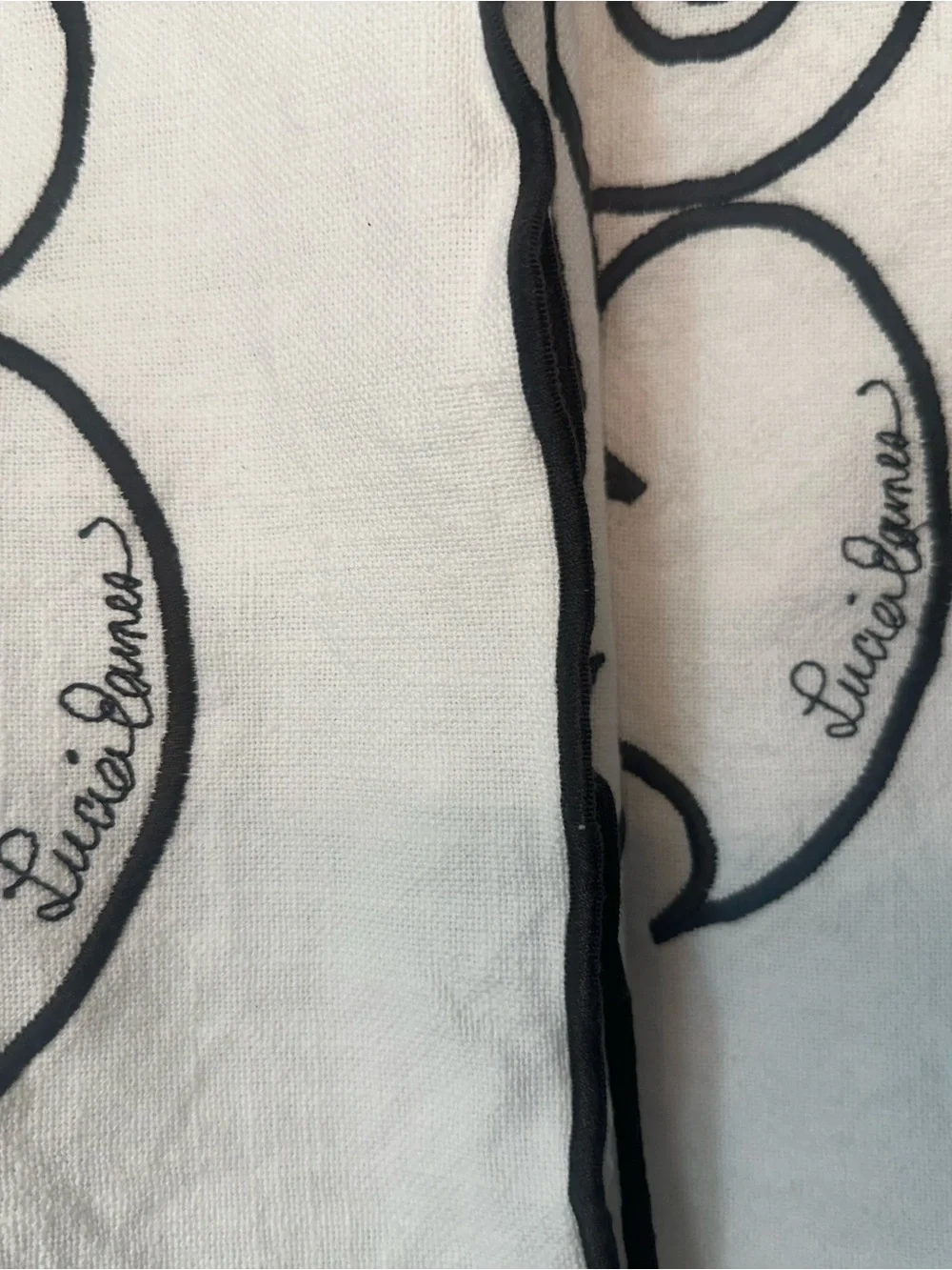 Set of Lucia Eames for Crate&Barrel White Table Runners